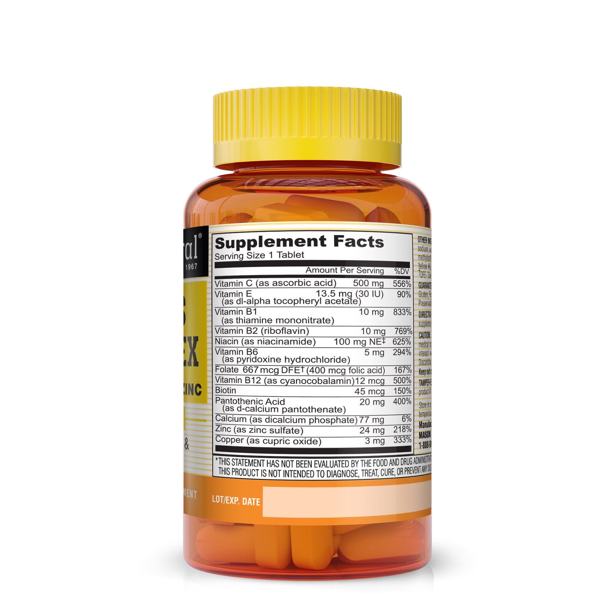 Stress B-Complex with Antioxidants + Zinc - Healthy Energy Metabolism, Improved Immune Health, Dual Action Formula, 60 Tablets