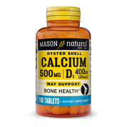 Calcium 500mg (Oyster Shell) with Vitamin D3-Strengthens Muscle Function, Supports Healthy Bones, and Overall Health, Tablets
