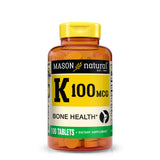 Vitamin K 100 mcg - Supports Joint and Bone Health, Helps the Body Transport Calcium, 100 Tablets