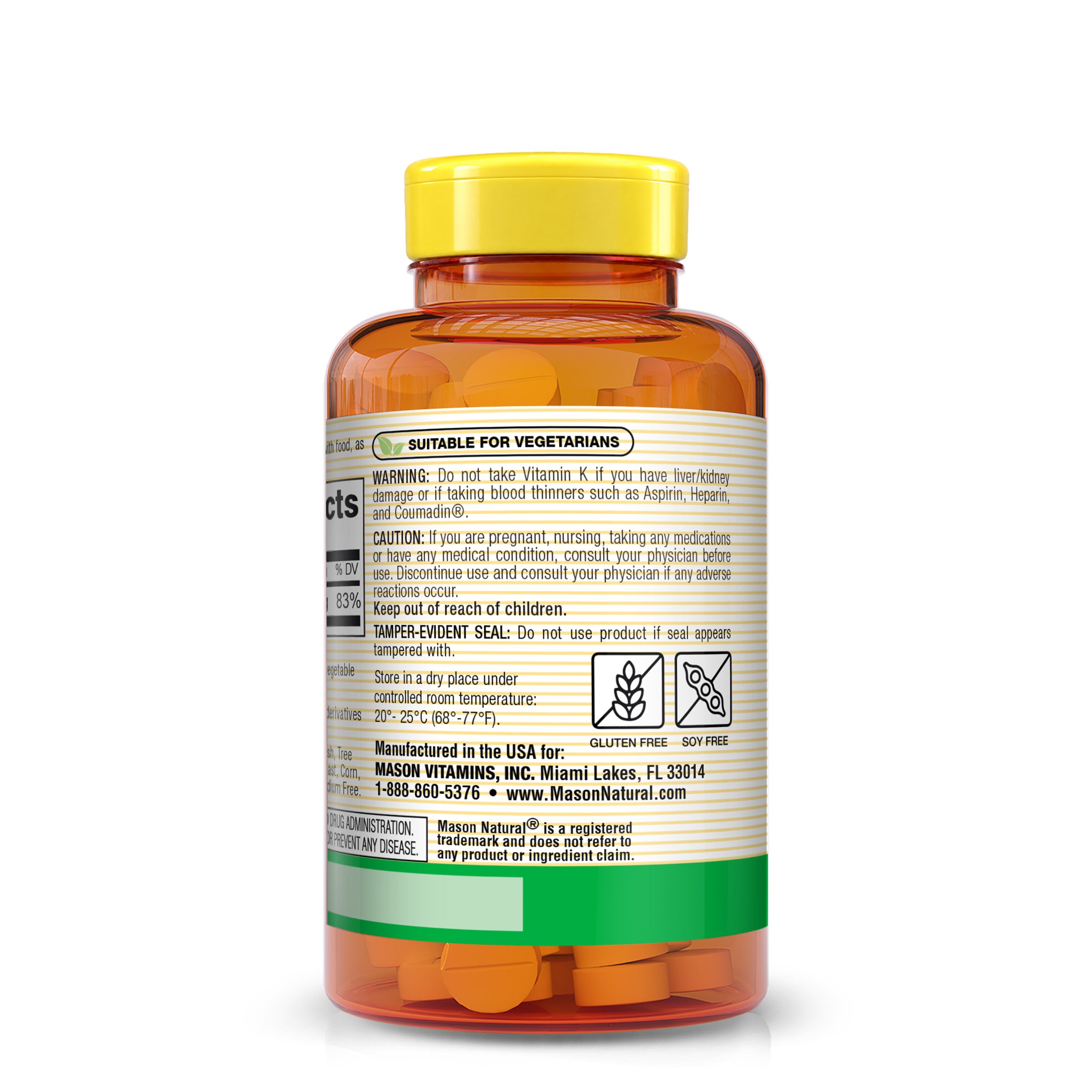 Vitamin K 100 mcg - Supports Joint and Bone Health, Helps the Body Transport Calcium, 100 Tablets