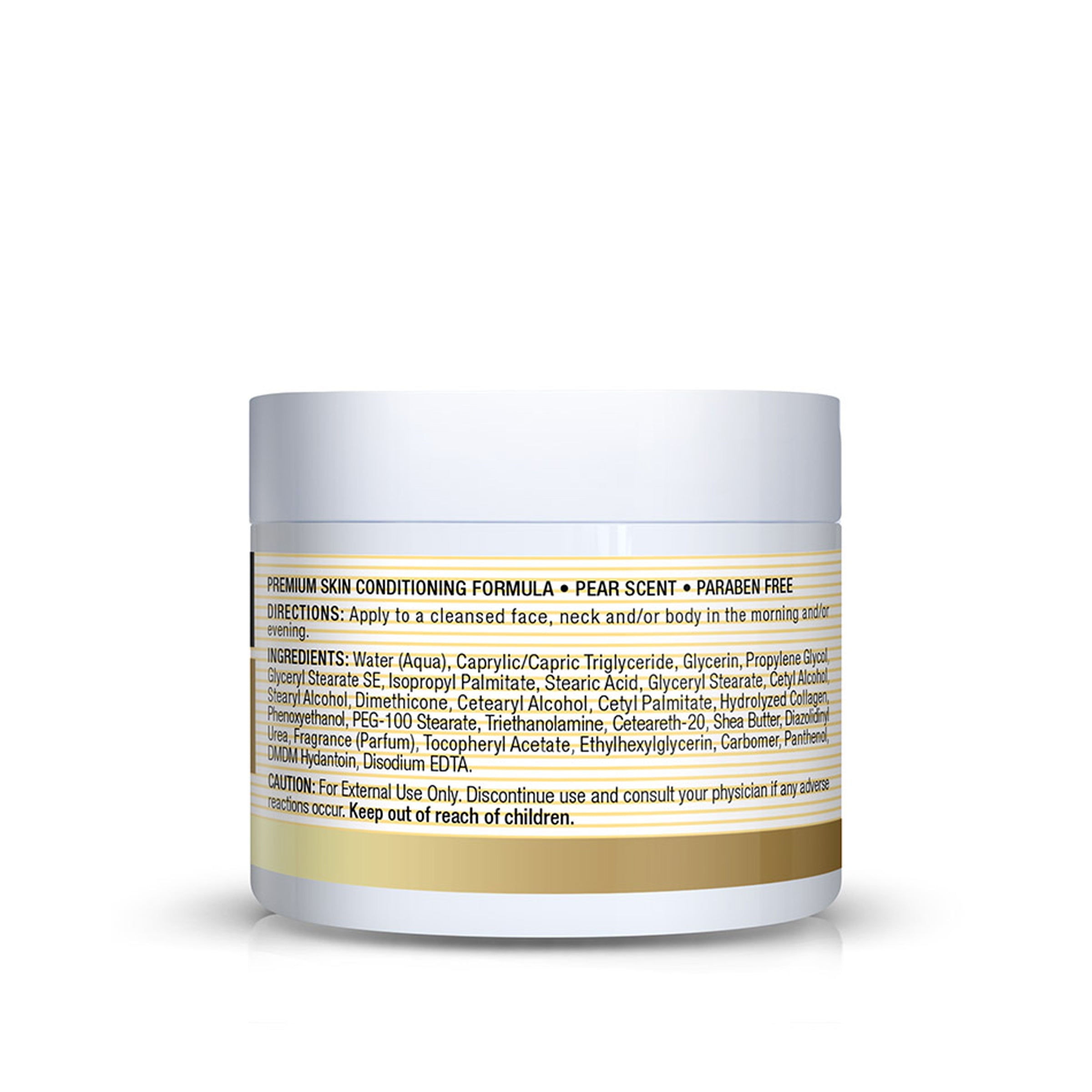 Collagen Premium Skin Cream - Anti Aging Face and Body Moisturizer, Intense Skin Hydration and Firmness, Pear Scent, Paraben Free