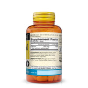 Mason Natural Calcium 600mg, Bone, Muscle, Overall Support, 100 Tablets. Image of back of bottle on white background.
