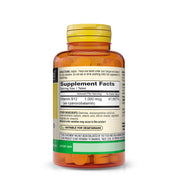 Mason Natural Vitamin B12 1000 mcg Quick Dissolve –  Tablets. back image of supplement bottle.